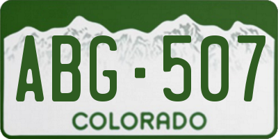 CO license plate ABG507