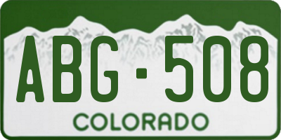 CO license plate ABG508