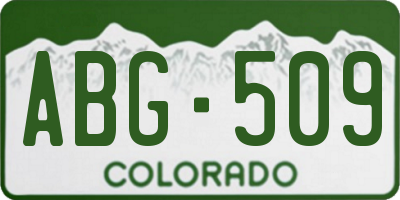 CO license plate ABG509