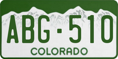 CO license plate ABG510