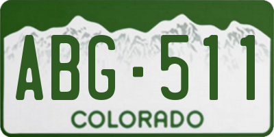 CO license plate ABG511