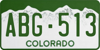 CO license plate ABG513