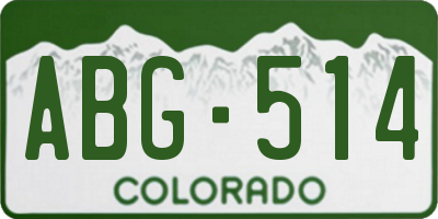 CO license plate ABG514