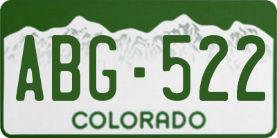 CO license plate ABG522