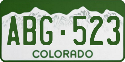 CO license plate ABG523