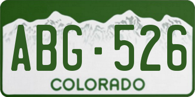 CO license plate ABG526
