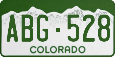 CO license plate ABG528