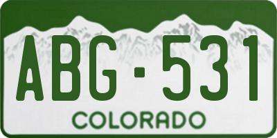 CO license plate ABG531