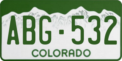 CO license plate ABG532
