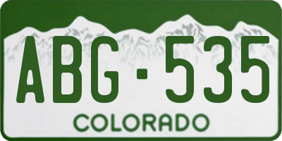 CO license plate ABG535