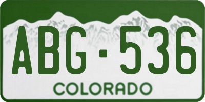 CO license plate ABG536