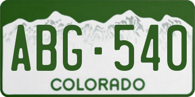 CO license plate ABG540