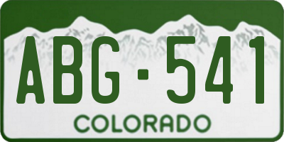 CO license plate ABG541