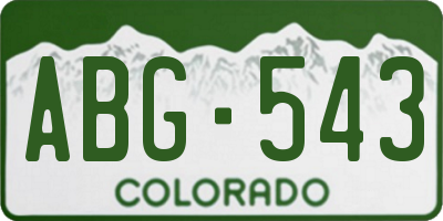 CO license plate ABG543