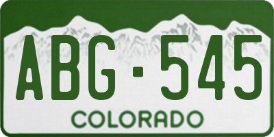 CO license plate ABG545