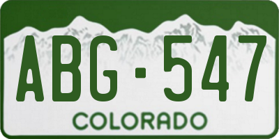 CO license plate ABG547