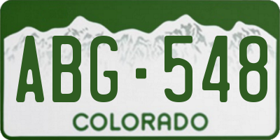 CO license plate ABG548