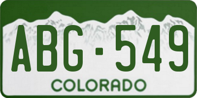CO license plate ABG549