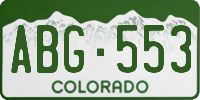 CO license plate ABG553