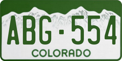 CO license plate ABG554