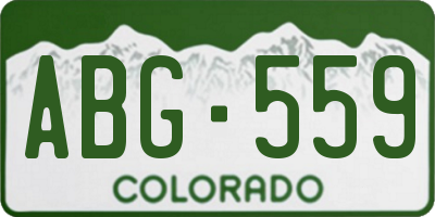 CO license plate ABG559