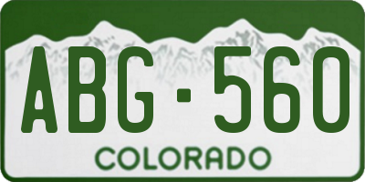 CO license plate ABG560