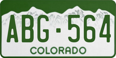 CO license plate ABG564