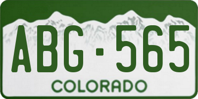 CO license plate ABG565