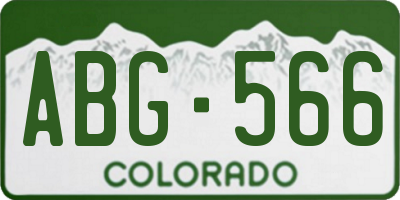 CO license plate ABG566