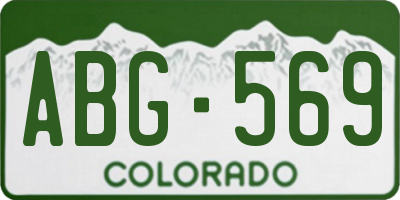 CO license plate ABG569