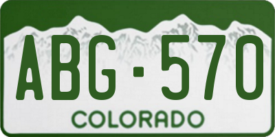 CO license plate ABG570