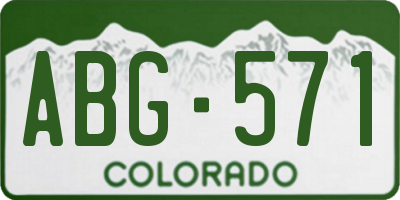 CO license plate ABG571
