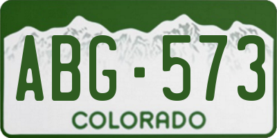 CO license plate ABG573