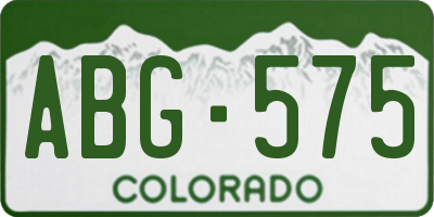CO license plate ABG575