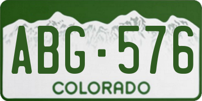 CO license plate ABG576