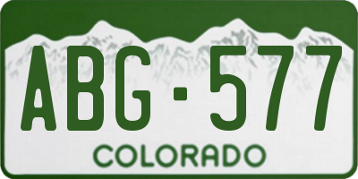 CO license plate ABG577