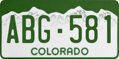 CO license plate ABG581