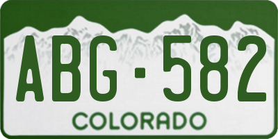 CO license plate ABG582