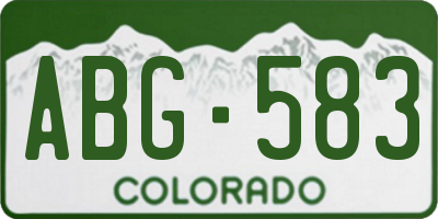 CO license plate ABG583