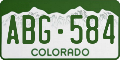 CO license plate ABG584