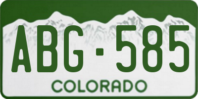 CO license plate ABG585