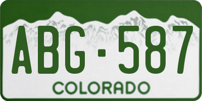 CO license plate ABG587