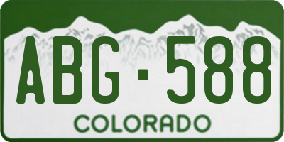 CO license plate ABG588