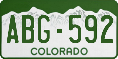 CO license plate ABG592