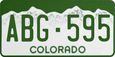 CO license plate ABG595