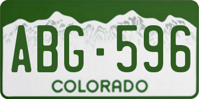 CO license plate ABG596