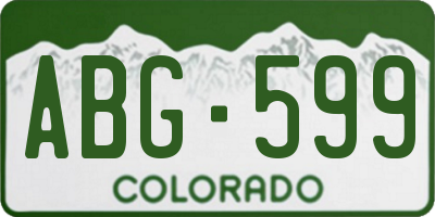 CO license plate ABG599