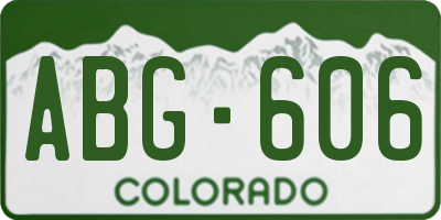 CO license plate ABG606