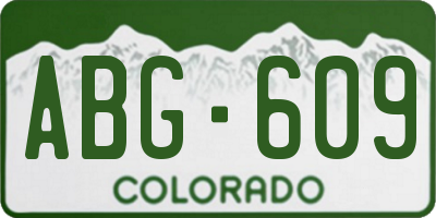CO license plate ABG609