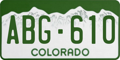 CO license plate ABG610